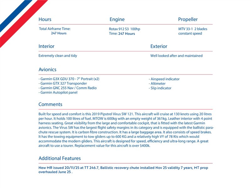 2019 Pipistrel Virus Aircraft