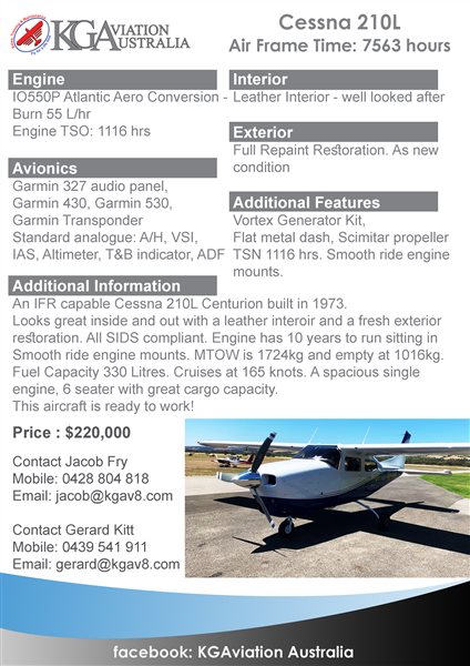 1973 Cessna 210 Aircraft