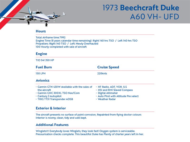 1973 Beechcraft Duke 60 Duke A60