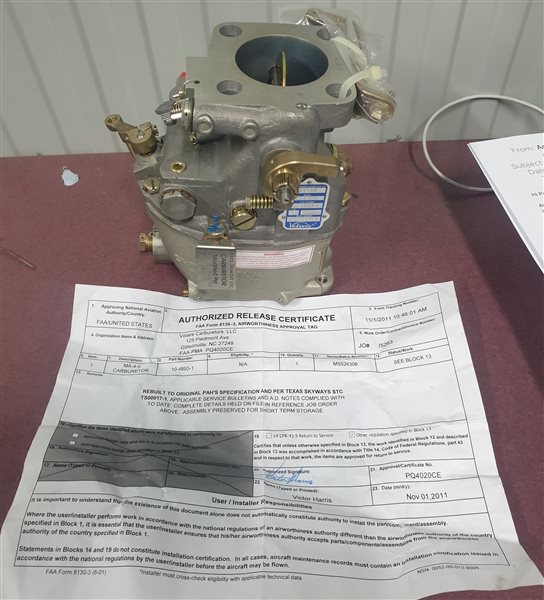 Engine Parts Cessna Texas Skyways Carby Aircraft Listing Plane