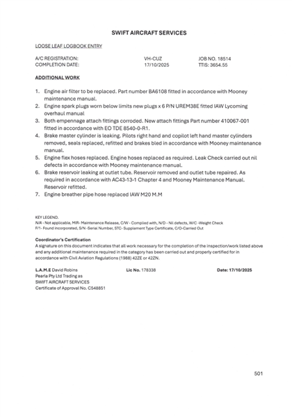 1974 Mooney M20C Aircraft