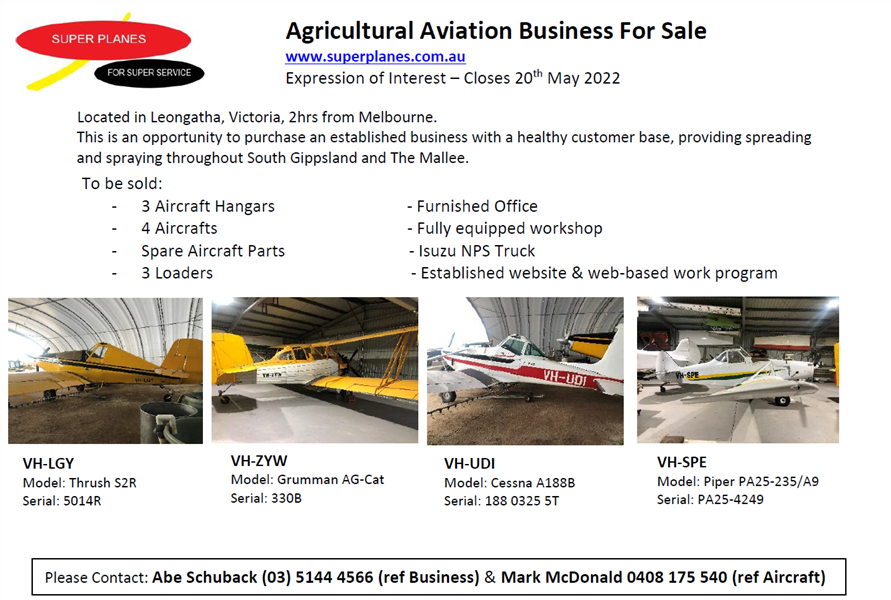 Businesses - Super Planes - Aerial Agriculture Business