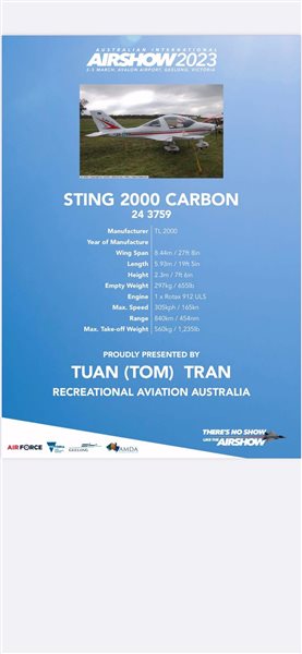 2002 TL Ultralight 2000 Sting Sport Aircraft